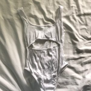 white thong body suit